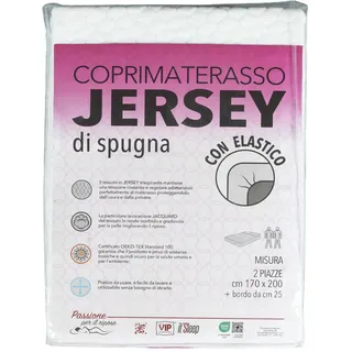 V.I.P. Matratzenschoner aus Frottee-Jersey mit Gummizug, atmungsaktiv, für Doppelbett, 170 x 200 cm, Höhe 25 cm