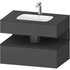 Duravit Qatego Einbauwaschtisch mit Konsolenwaschtischunterbau, 800x550x600mm, Nische Graphit Supermatt, QA4785080, Farbe: Graphit Matt/mit Nischenbeleuchtung