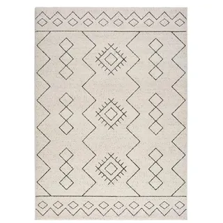 Atticgo Kurzflorteppich Weiß Malika 160/230 cm , Textil , Ethno , Rechteckig , 160x230 cm , Oeko-Tex® Standard 100 , antistatisch, für Fußbodenheizung geeignet, leicht zusammenrollbar , Teppiche und Böden, Teppiche