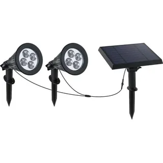 LED Solar Spot, LUMI JARDIN Family Spiky, 3 W, Kaltweiß, PVC Schwarz, Dimmbar, Bis zu 12 Stunden Autonomie, 2-in-1 Solarpanel