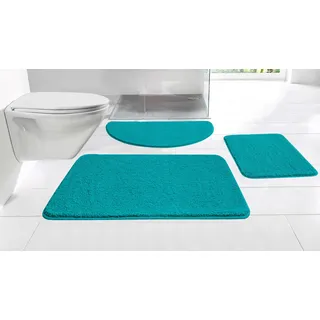 my home Badematte »Regona, Badteppich, Badvorleger, Badezimmer Teppich« Höhe 15 mm rutschhemmend beschichtet fußbodenheizungsgeeignet   schnell trocknend   strapazierfähig Uni Farben, besonders weich, als rechteckig und halbrund erhältlich, blau