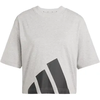Adidas Damen Essentials Big Logo Boyfriend T-Shirt, Medium Grey Heather/Black, XXS