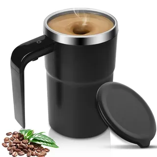 Selbstrührende Tasse 380 ml Selbstrührende Kaffeetasse: Automatische magnetische Rührtasse mit Deckel, USB Wiederaufladbar Waschbar Elektrische Rührtasse für Kaffee, für Milch/Kaffee/heiße Schokolade