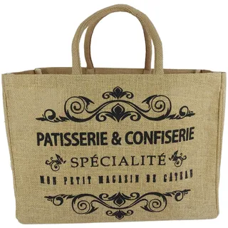 Domelo Einkaufskörbe bedruckte Einkaufstasche Jute Tasche groß Shopping Bag | Wasserabweisende Strandtasche, Nachhaltige faltbare Tragetasche 24L, Shopper Jutetaschen in Natur beige, leichte Korbtasche