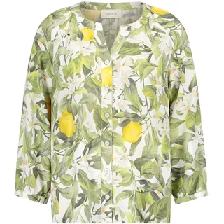 Klassische Bluse CARTOON "Casual-Bluse mit Knopfleiste", Damen, Gr. 42, grün (cream, grün), Obermaterial: 100% Viskose CV., Blusen Klassische Bluse