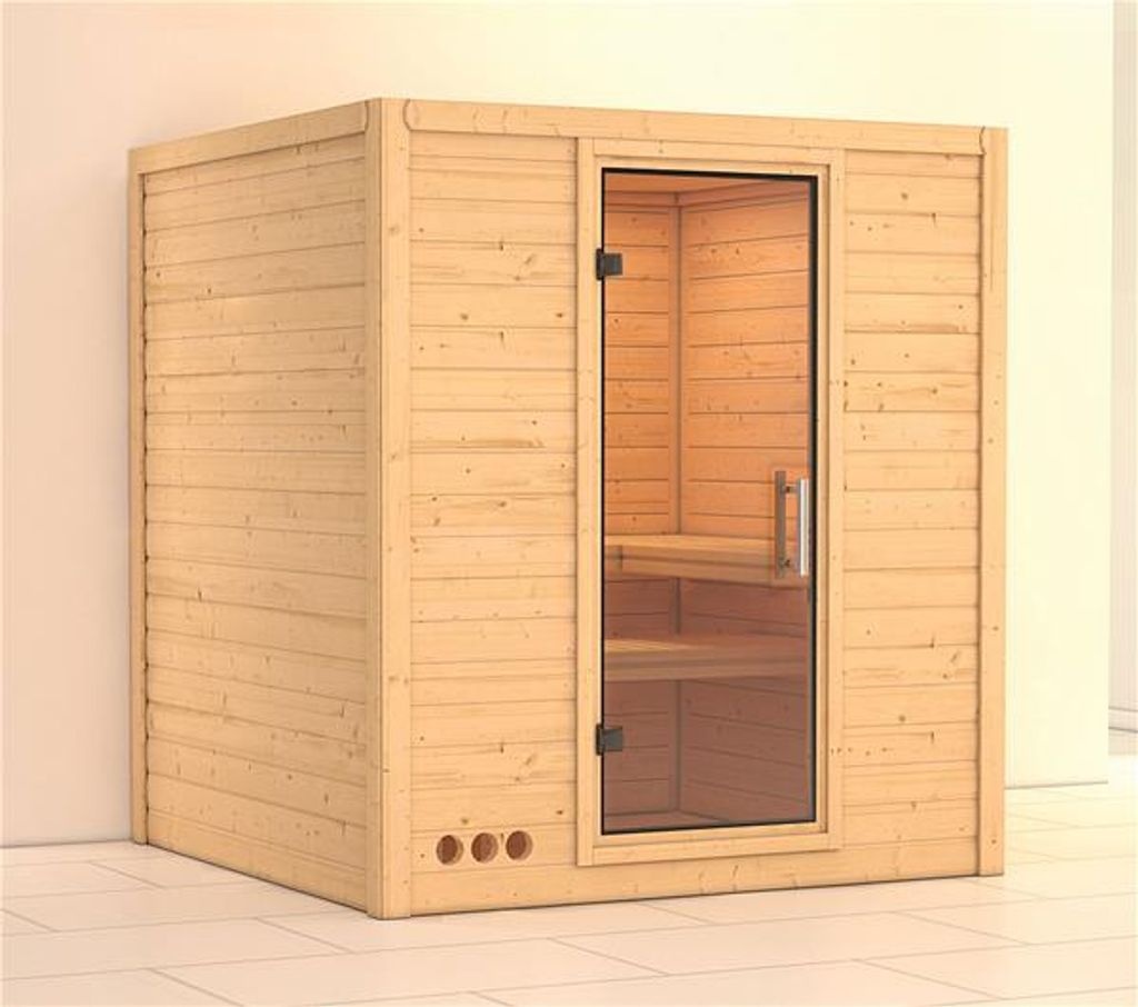 Bild von Sauna Mojave 40mm ohne Saunaofen Klarglastür