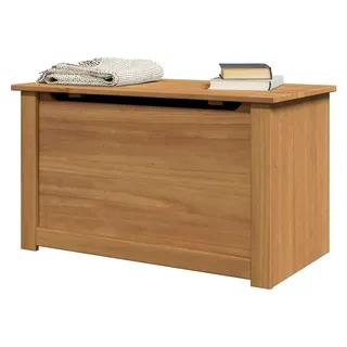 Holztruhe, Spielzeugkiste mit Stauraum und Deckel, Auflagenbox, Kissenbox, Aufbewahrungsbox aus massivem Kiefernholz