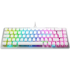 Roccat Vulcan II Mini 65% Optical Gaming Tastatur (DE-Layout), RGB-Beleuchtung, abnehmbares Kabel, Aluminiumoberfläche, weiß, ROC-12-061