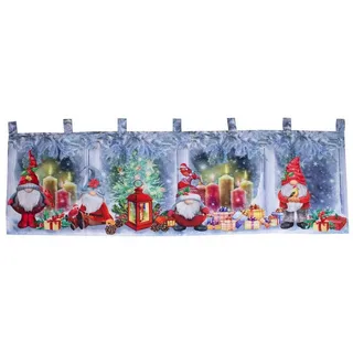 Mojawo X-Mas Gardine Scheibengardine Weihnachten Fenstergardine LED