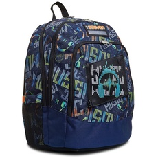 Seven Rucksack, Backpack für Schule, Uni & Freizeit, Geräumige Schultasche für Teenager, Mädchen, Jungen, Gepolsterter Schulranzen; mit Laptopfach -Advanced MUSICBRIGHTING, blau