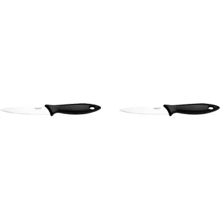 Fiskars Gemüsemesser, Essential, Gesamtlänge: 22 cm, Edelstahl/PP-Kunststoff, Schwarz, 1065568 (Packung mit 2)