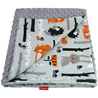 BYBOOM Basics Babydecke, Krabbeldecke 75x100cm, universal Kuschel-Erstlingsdecke, doppelseitig mit Baumwolle und Minky, Extra weich, flauschig, Multifunktional für Kinderwagen, Zuhause und unterwegs