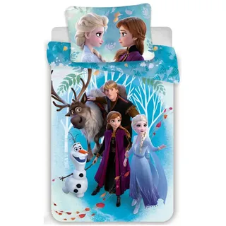 Disney Eiskönigin Renforcé Blau 140 x 200 cm + 70 x 90 cm