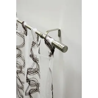 GARDINIA Gardinenstangen Set Zylinder 120-210cm Edelstahl-Optik