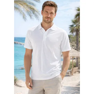 Poloshirt MAN'S WORLD, Herren, Gr. 44/46 (S), weiß, Piqué, Obermaterial: 100% Baumwolle, unifarben, Basic, regular fit, Rundhals, Flachstrickbündchen, Shirts Poloshirt, Kurzarm, lockere Passform, unifarben, Topseller