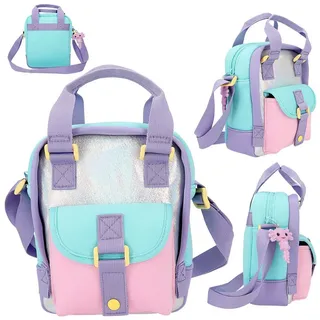 DEPESCHE 12303 TOPModel Mermaid - Umhängetasche in Rosa, Lila und Türkis, Tasche mit Reißverschluss, Vortasche und längenverstellbarem Tragegurt