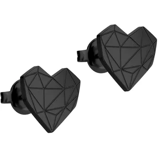 Liebeskind Berlin Ohrstecker Herz Edelstahl schwarz