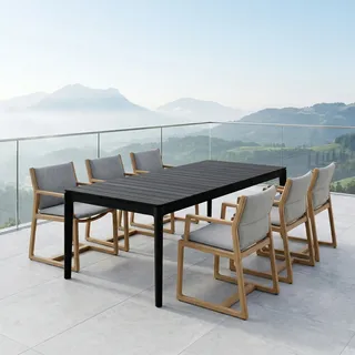 SUNS/Ethnicraft Gartenmöbel-Set 7tlg. Teak 200x100cm