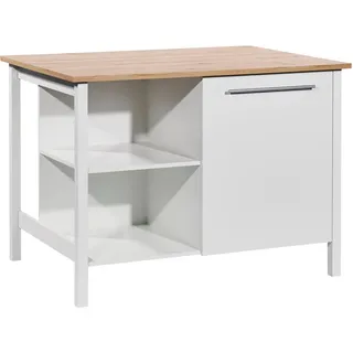 Mid.you Kücheninsel , Weiß, Eiche Artisan , Kunststoff , seitenverkehrt montierbar, nur wie online abgebildet bestellbar , 123x90x90 cm , Küchen, Küchenzeilen & Küchenblöcke, Küchenzeilen