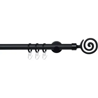 LIEDECO Vorhangstange Stilgarnitur 20 mm 1-läufig Ø 20 mm 160 cm Schwarz