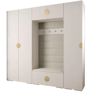Abiks Möbel Garderoben-Set 236,7/250/47 , Metall , Nachbildung , 13 Fächer , 250x236.7x47 cm , Garderobe, Garderoben-Sets & Garderoben-Serien, Garderoben-Sets