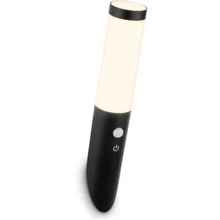 Briloner Außenwandleuchte Kunststoff 6,5W 35,0 cm Akku inkl. Bewegungsmelder Schwarz