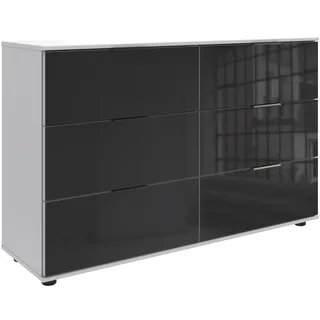 WIMEX »Leonberg, Sideboard mit 6 Schubladen«, mit Glasfront, B/T/H 130/41/83cm, schwarze Metallgriffe