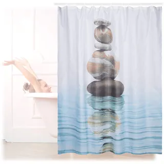Relaxdays Duschvorhang 180 x 180 cm blau