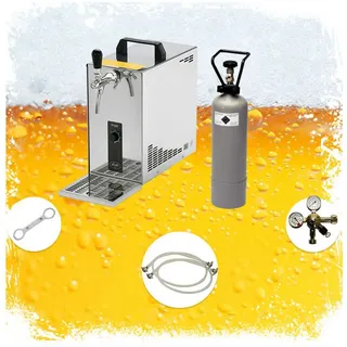 ich-zapfe Komplett Set - Zapfanlage, Bierzapfanlage, Bierkoffer, Durchlaufkühler PYGMY 25 LE, 1-leitig Trockenkühler, 30 Liter/h, Green Line, Zapfkopf:Dreikant