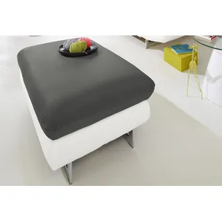 INOSIGN Hocker "Solution", weiß (altweiß, grau), B:98cm H:45cm T:67cm, Hocker, Polsterhocker Lederhocker