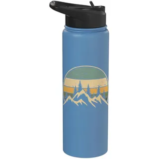 Alpen Berge Wald Bergsteiger Natur Stainless Steel Insulated Water Bottle