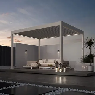 Weide Elektrische Pergola Deluxe Sand Aluminium 3 X 4 M Inkl. Led