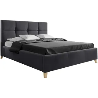 Carryhome Polsterbett , Schwarz , Holz, Metall , Buche , massiv , 140x200 cm , Über- und Sondergrößen erhältlich, in verschiedenen Größen erhältlich , Schlafzimmer, Betten, Polsterbetten