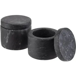 APS Marmordose 2er Set Ø 6 cm Schwarz/Grau unbefüllt