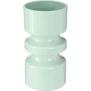 Blumenvase Emaille Metall Mint Grün Ø9cm H17,5cm Deko - Grün