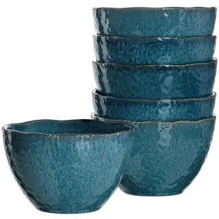 LEONARDO HOME 018545 MATERA 6er Set Schale, Keramik, blau