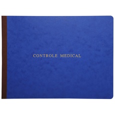 Le Delphin – Ref. 305D – 1 medizinisches Kontrollregister – Softcover aus glänzendem Karton – horizontales Format – Maße 24 x 32 cm – 40 Seiten – 4 zufällige Farben, Gelb, Rot, Blau, Grün