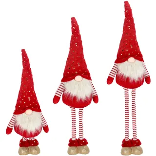 CREOLOGIC XXL-Wichtel Figur 105 cm · Wichtel Teleskopbeine · Weihnachtsdekoration Wichtel · Nordic Wichtel · Deko Wichtel · Dekorationsfiguren · Weihnachtswichtel Mann · Gnom (Rot/Weiß Mann)