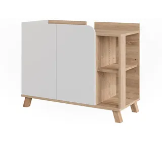 Vicco Waschbeckenunterschrank Karen, 80 x 65 cm mit 2 Türen, Sonoma/Weiß