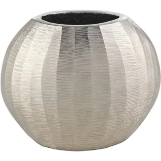 EGLO LIVING Metallvase Abucay, Deko Vase im runden Design | elegante Dekovase für Wohnzimmer, kleine Blumenvase aus Metall in Nickel, Tischdeko 13 cm