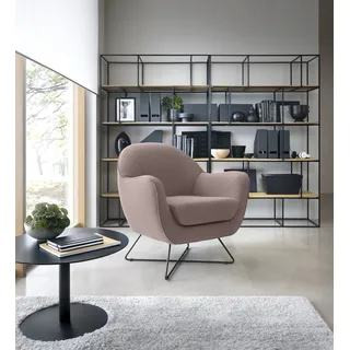 TRENDMANUFAKTUR Sessel »Evora, Loungesessel, Designsessel«, in zeitlosem Stil mit modernem Metallgestell