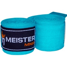 Meister Junior 274cm elastische Handbandagen für MMA & Boxen, 1 Paar - Türkis