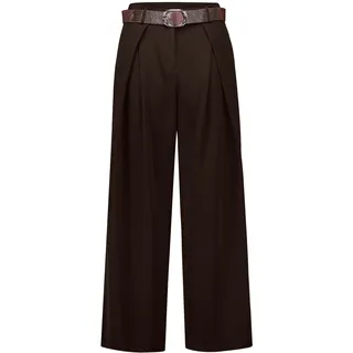 Anzughose ZERO "Anzughose mit weitem Bein", Damen, Gr. 36, EURO, braun (chocolate plum), Obermaterial: 78% Polyester PES. 18% Viskose CV. 4% Elasthan EL., Hosen Anzughose