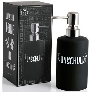 Seifenspender Schwarz Matt Keramik 360ml | Flüssigseifen-Spender Soap Dispenser Handseifenspender Seifendosierer Seife Spülmittel Lotion Pumpspender nachfüllbar | Küche Bad Badezimmer Dusche Büro