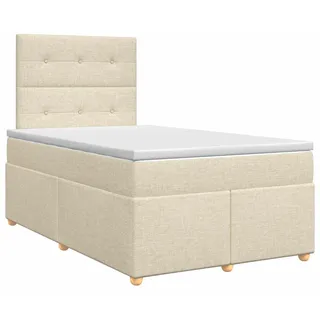 Boxspringbett mit Matratze Creme 120 x 200 cm Stoff - Creme