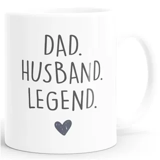 MoonWorks® Kaffee-Tasse Mom Wife Boss Dad Husband Legend Geschenk Mama Papa Weiss Keramik-Tasse