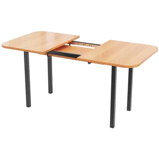 Okwish Esstisch 160/80/75 cm amerikanische Eiche höhenverstellbar mit ausziehbarem Design , Eichefarben , Holzwerkstoff , 80x75x160 cm , Esszimmer, Esstische