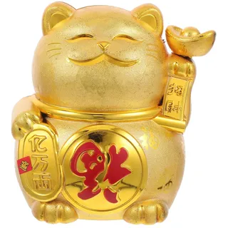 Abaodam Witzige Lucky Cat Spardose für Erwachsene und Charmante Katzenfigur als Münzbehälter Dekorative Feng Shui Deko für Haus Büro Neujahr und Geschäftseröffnung Sparschwein