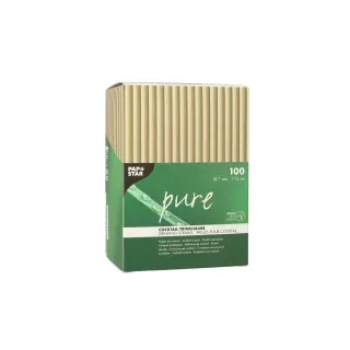 Papstar Pure Bio-Strohhalme Schilf, Umweltfreundliche Trinkhalme aus Schilf, 1 Karton = 10 Packungen à 100 Stück, Ø 7 mm x 15 cm