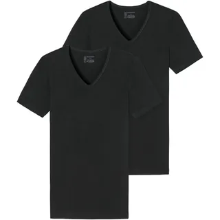 SCHIESSER 2PACK T-shirt 95/5 Organic Cotton in Schwarz | Gr.: 5